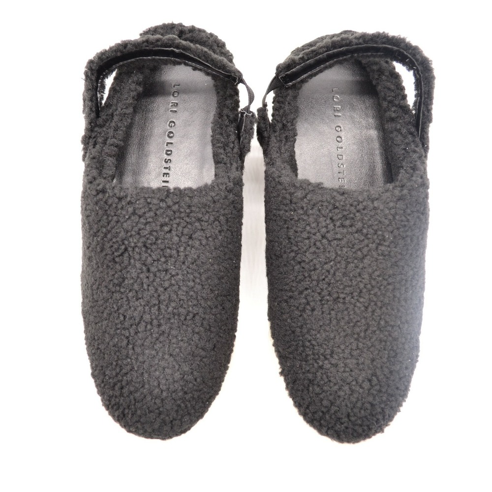 Lori Goldstein Shoes Womens Ophelie Slip‎ On 5.5 Black Faux Fur Low Heel NEW